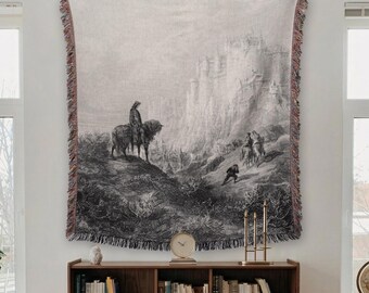 Camelot Wall Tapestry - Arthurian Legends Woven Throw Blanket