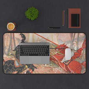 King Arthur: A Knightly Joust Neoprene Desk Mat & Mouse Pad - Arthurian Art Nouveau image 7