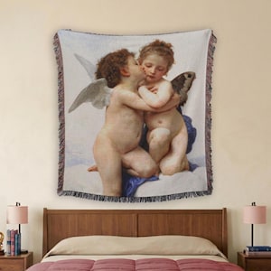 Cherubs Cotton Throw Blanket - Classical Art Wall Tapestry