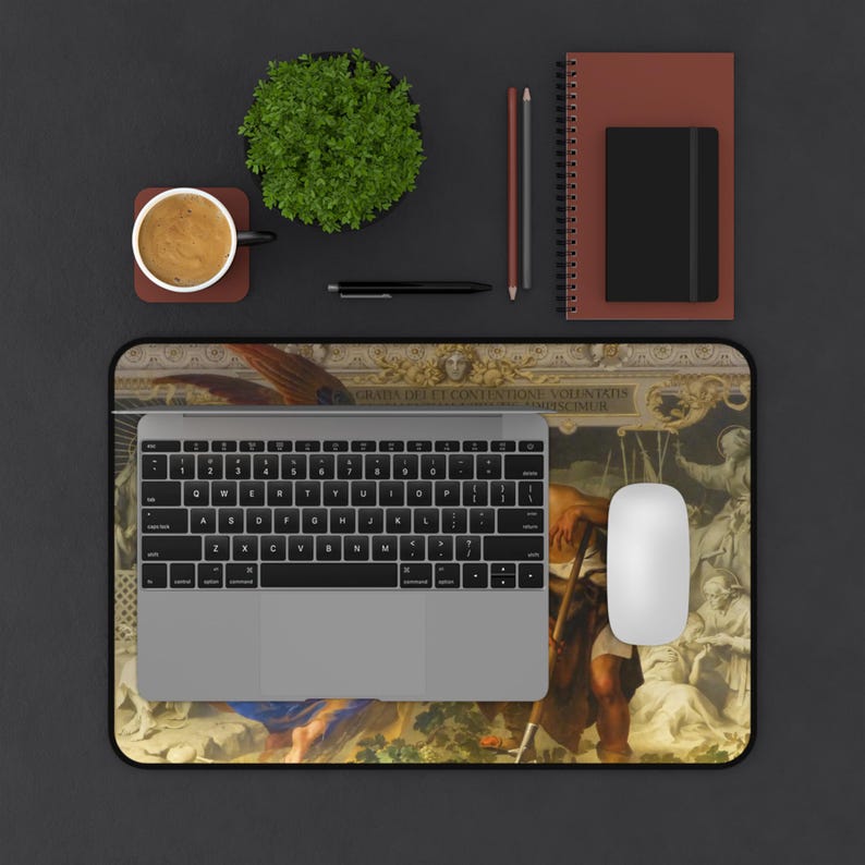 Angel and Farmer (Divine Grace on Human Works) Neoprene Desk Mat - Vatican - Ludwig Seitz image 5