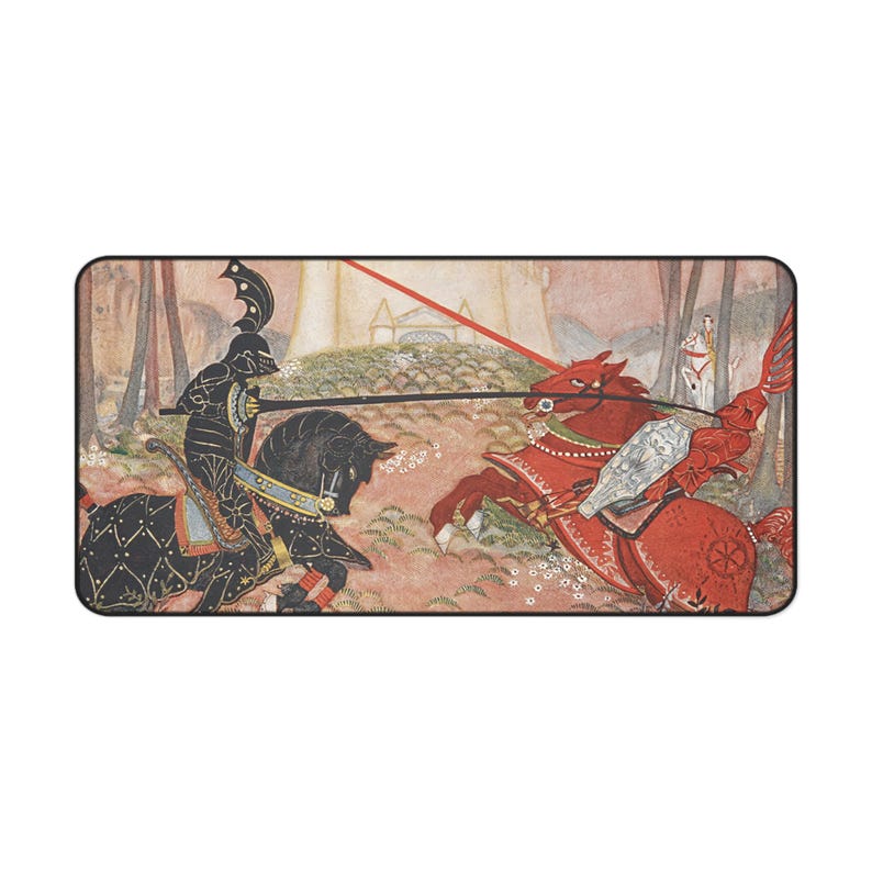 King Arthur: A Knightly Joust Neoprene Desk Mat & Mouse Pad - Arthurian Art Nouveau image 4