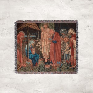 Adoration Of The Magi, Edward Burne-Jones | Medieval Tapestry, Christian Tapestry, Medieval Art, Nativity Scene, Woven Tapestry