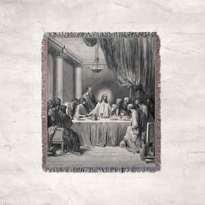 Last Supper, Gustave Dore | Medieval Tapestry, Woven Blanket, Throw Blanket, Christian Art, Fine Art Blanket, Jesus Tapestry