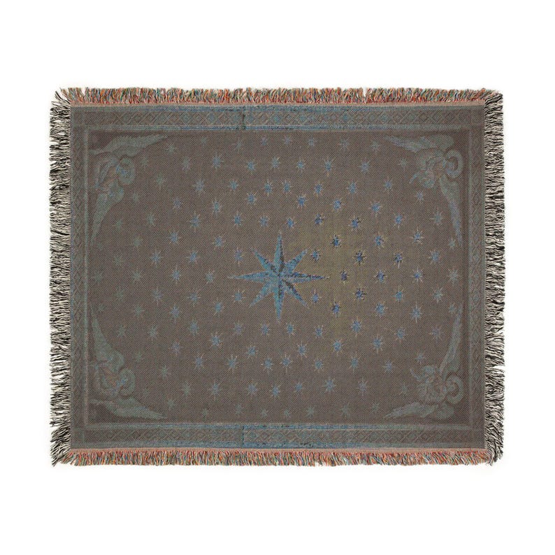 Byzantine Angels & Stars Woven Blanket - Galla Placidia Cupola Inspired Tapestry image 6