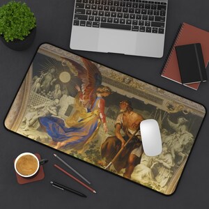 Angel and Farmer (Divine Grace on Human Works) Neoprene Desk Mat - Vatican - Ludwig Seitz image 9