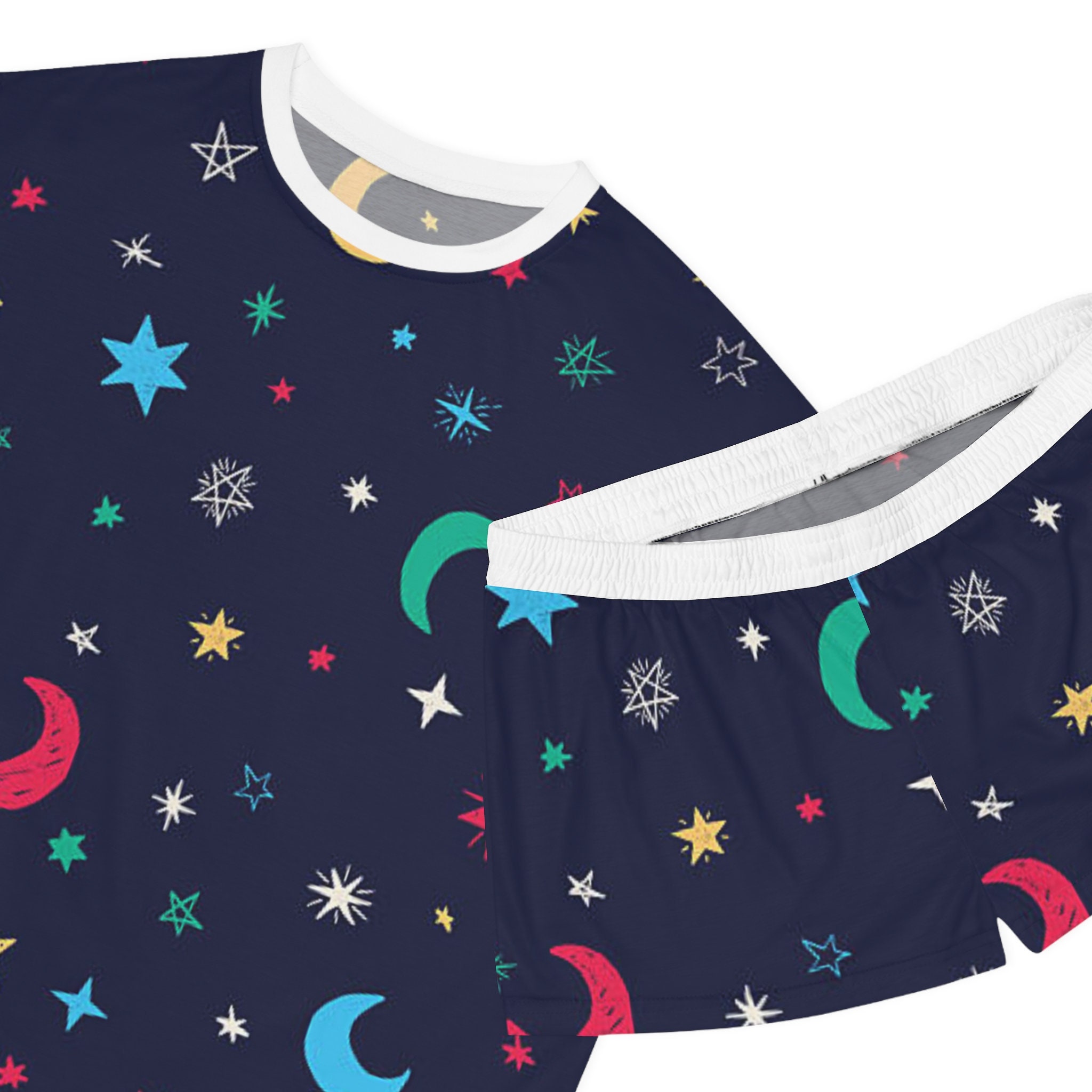 Stars And Moon Pajamas Set, Women Sleepwear