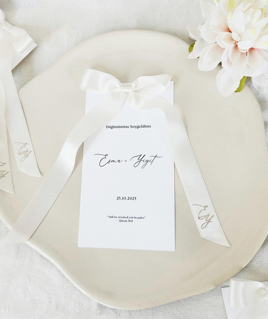 Vip Wedding Table Card Wedding Table Card With Satin Ribbon – Personalized Cards | Elegant ...