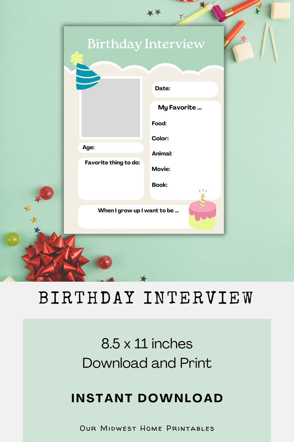 Printable Kids Birthday Interview - Etsy