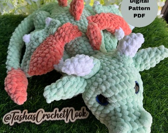 Patron au crochet Kaida le dragon-PDF-Niveau intermédiaire-Anglais uniquement