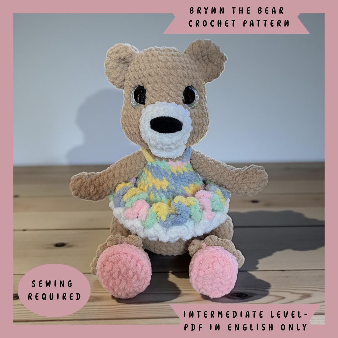 Brynn the Bear Crochet Pattern-intermediate Level-english Only - Etsy