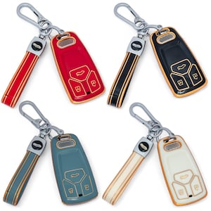 For Audi A4 A5 B9 Q5 SQ7 Q7 TT 2Remote Key Fob Case Cover Shell with Keychain