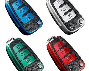 Car Key Cover Compatible with Audi A1 A3 A4 A6 Q3 Q5 Q7 S3 R8 TT 3 Button Car