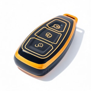 Capa protetora de titânio para chave de Ford Focus Fiesta Mondeo com 3 botões em TPU.