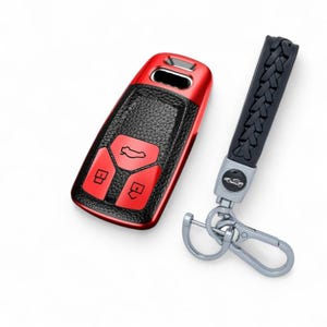 Car Key Fob Cover fit for Audi A4 B9 A3 S4 RS4 A5 F5 S5 RS5 FY Q7 with Keychain