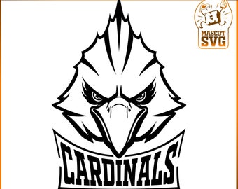 Kardinaal SVG kardinaal mascotte SVG kardinaal team SVG voor Cricut of silhouet teamgeest school geest SVG school geest school mascotte vector