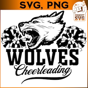 Wolves Cheerleading SVG Wolves Cheer svg Wolves svg Wolves team svg Wolves SVG for Cricut Silhouette School Spirit svg School Mascot Vector