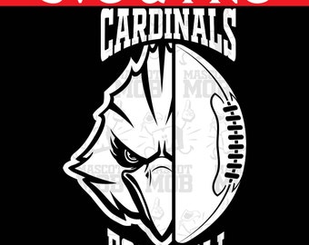 Kardinaal voetbal SVG kardinaal SVG kardinaal team SVG voor Cricut of silhouet teamgeest SVG school geest SVG school mascotte vector