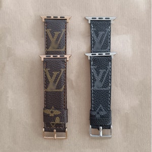 Double Wrap Classic LV Logo Apple Watch Band - Brown - Style Halo