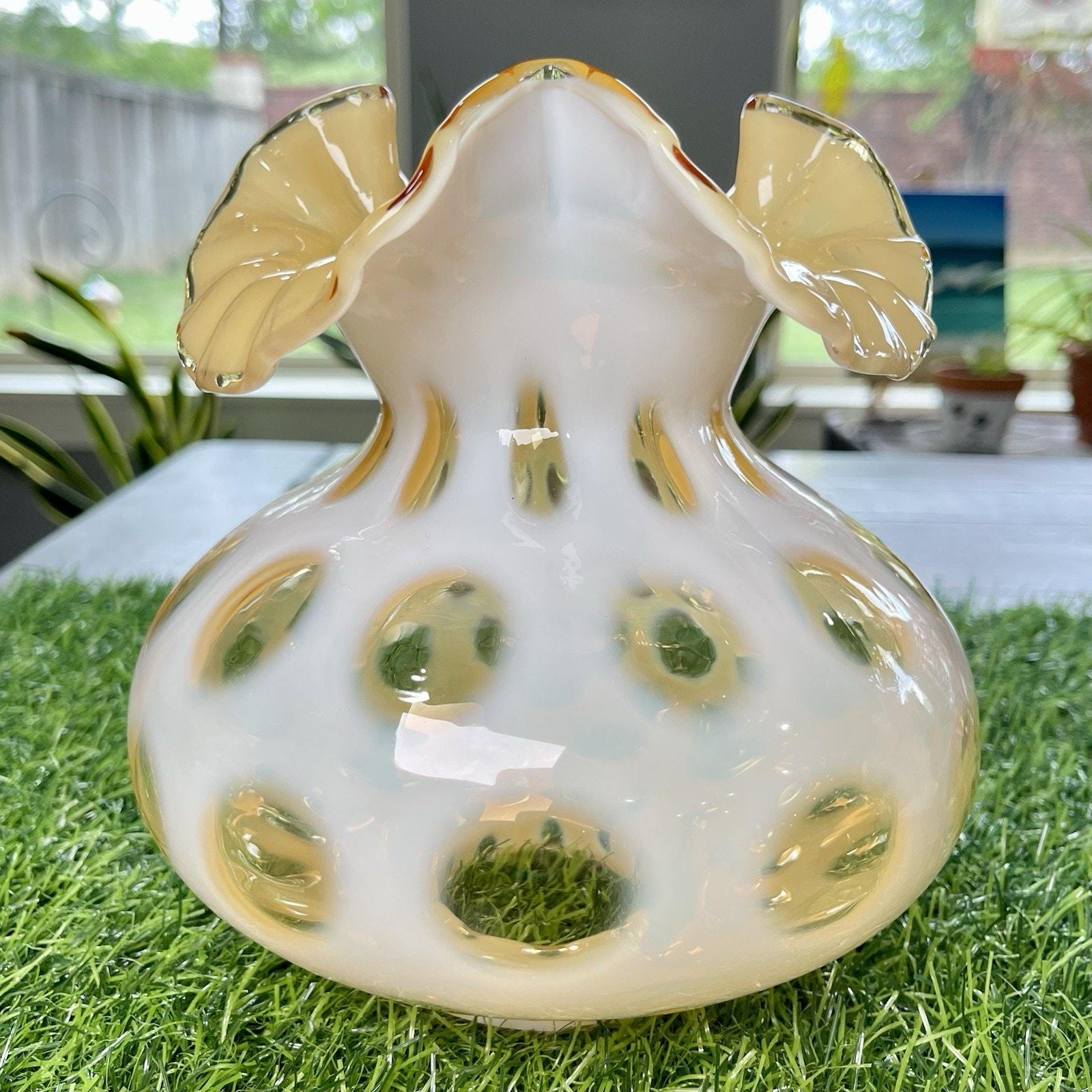 Fenton フェントン フレンチ オパールセント ドット シェード 白 Fenton coin dot lamp - Etsy 日本