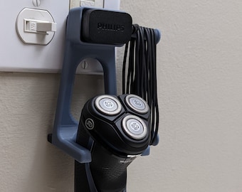 Soporte para afeitadora Philips Norelco 3500: soporte de pared compacto con clip para cable