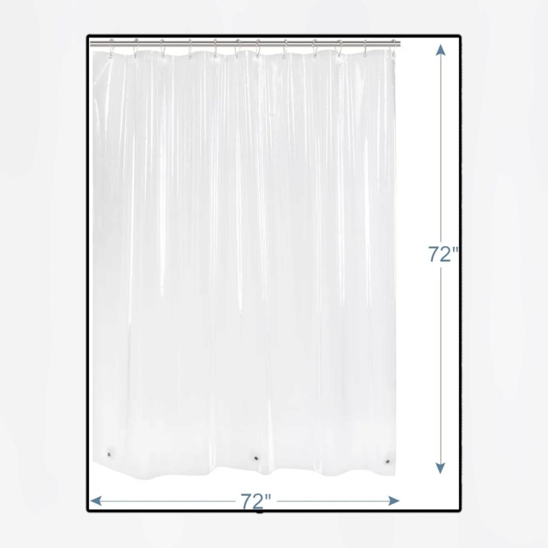 72x72 Clear Shower Curtain Liner, Waterproof Plastic Shower Liner