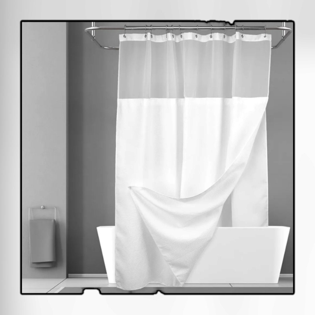 Simple Spaces Snap-On Hookless Vinyl Shower Curtain, Clear, 70 in