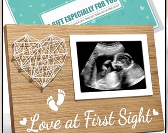 First Glimpse Ultrasound Frame - Unique Baby Shower and Pregnancy Announcement Gift, Sonogram Keepsake for Expectant Parents, Fits 4x6 Photo