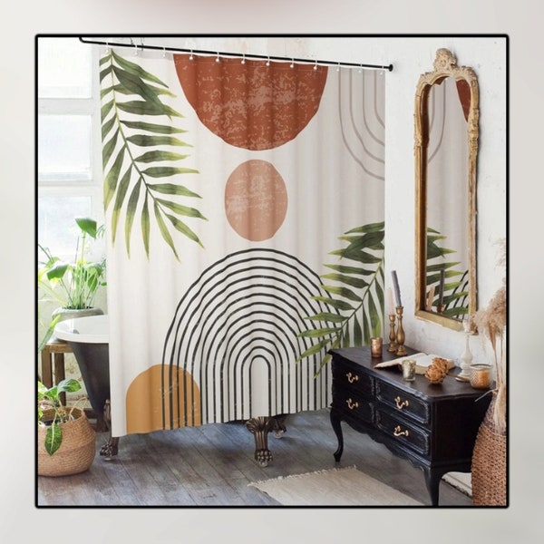 72" x 72" Modern Mid Century Curtain That Fits Perfect to Every Bath Decor - Beautiful Boho Shower Curtain for Your Bathroom - Bohemian Bath