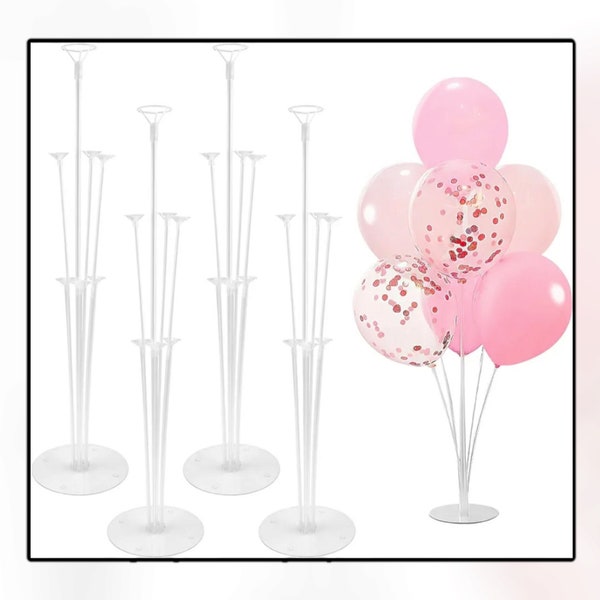 Versatile Balloon Stand Kit - 4 Sets for Table and Floor, Perfect for Baby Shower, Birthday, Wedding Party Decorations - Easy Assembly