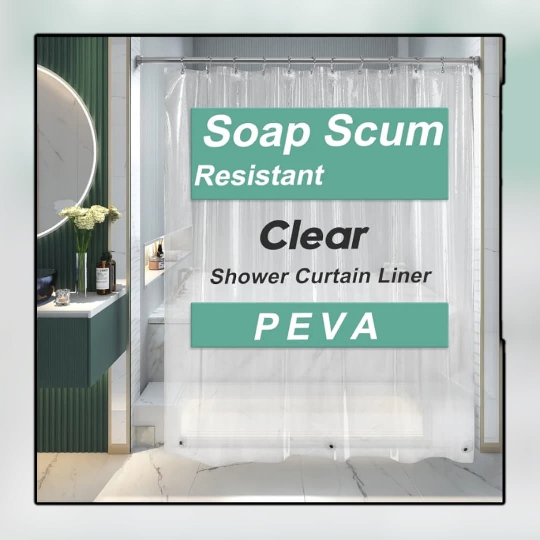 72x72 Clear Shower Curtain Liner, Waterproof Plastic Shower Liner ...