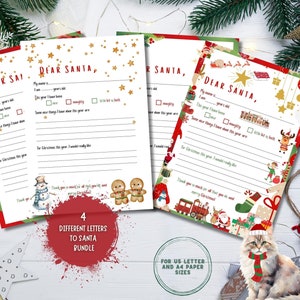 Brief an den Weihnachtsmann, einfach druckbare Wunschliste, Weihnachtswunschliste, Lieber Nikolaus Brief, Weihnachtsweihnachtsliste, Vorlage Kinderbrief an den Weihnachtsmann