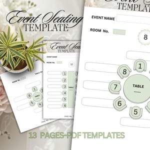 Modèle imprimable de plan de table pour événement, table de mariage, table ronde, plan de table, plan de salle de réception