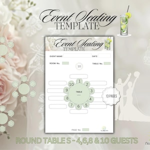 Printable Event Seating Chart Template, Wedding Table Seating ...