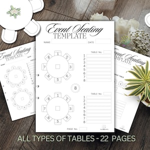 Druckvorlage Sitzplan für Veranstaltungen, Sitzplan für Hochzeitstisch, Runder Sitzplan, Head Table Plan, Sitzplan für den Empfang