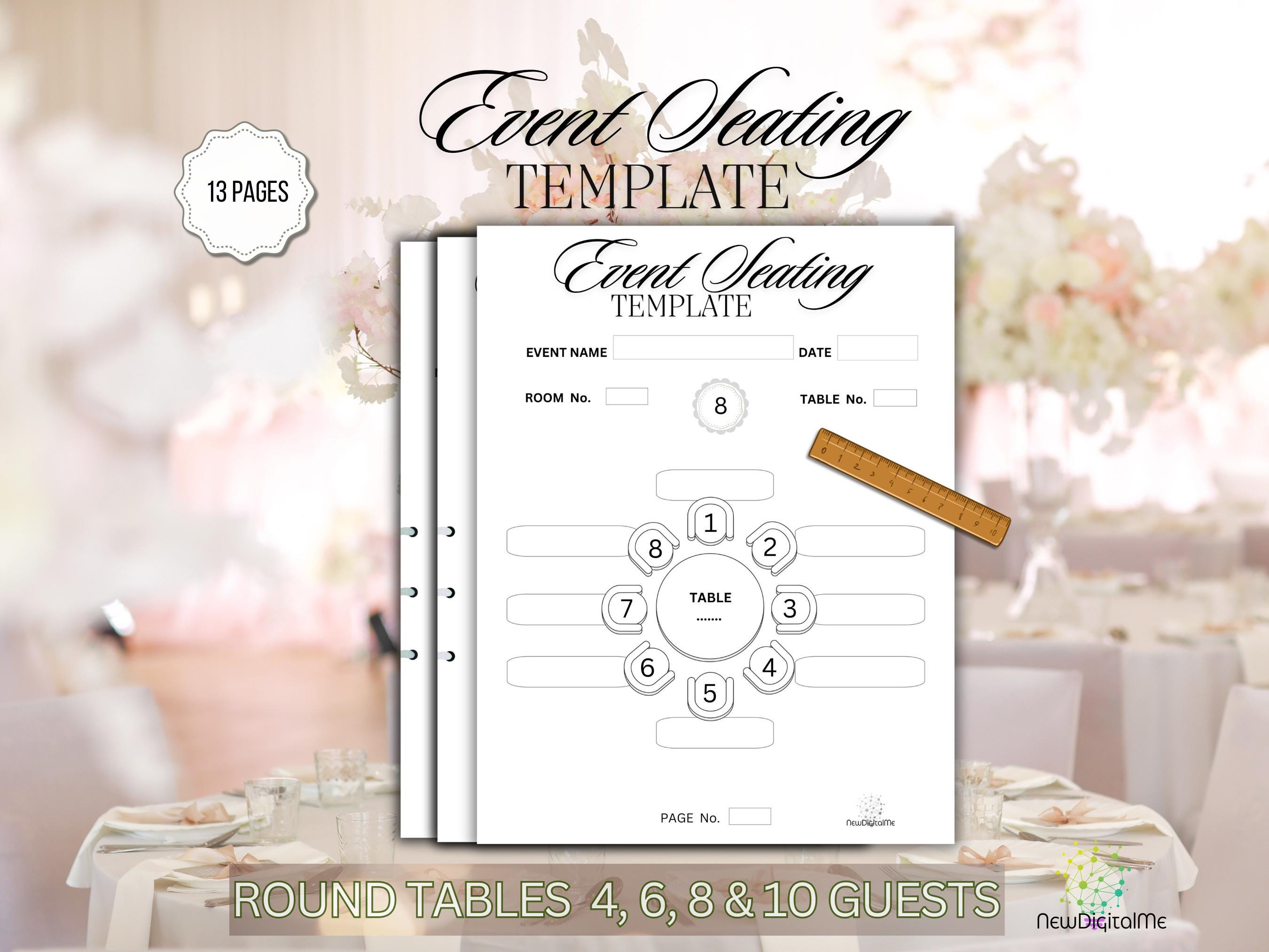 Printable Event Seating Chart Template, Wedding Table Seating ...