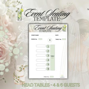 Printable Event Seating Chart Template, Wedding Table Seating ...