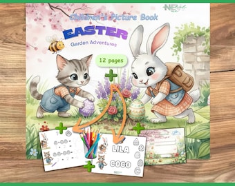 Children's Picture Book, Easter Storybook for Children, Printable PDF picture book, coloring pages included
