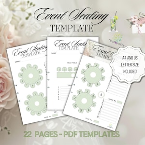 Druckvorlage Sitzplan für Veranstaltungen, Sitzplan für Hochzeitstisch, Runder Sitzplan, Head Table Plan, Sitzplan für den Empfang