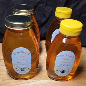 Raw Honey 16 oz. From Illinois Bees (Glass or Plastic Jars)