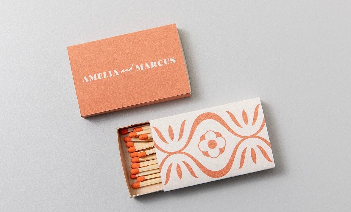 Customizable Wedding Favor Matches - Personalized Matchboxes - Unique Wedding Gifts - Custom Matchbook - Wedding Decor - Bridal Shower Favor
