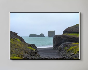 Islands sydkust Canvaskonst: Dyrhólaey Reynisfjara landskapsfoto