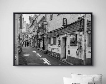 Shinjuku Golden Gai Photography – Black and White Tokyo Alley Fine Art Print