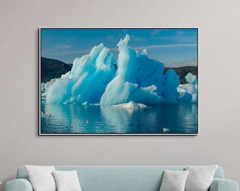 Blue Iceberg Greenland Canvas Print – Arctic Coastal Wall Art