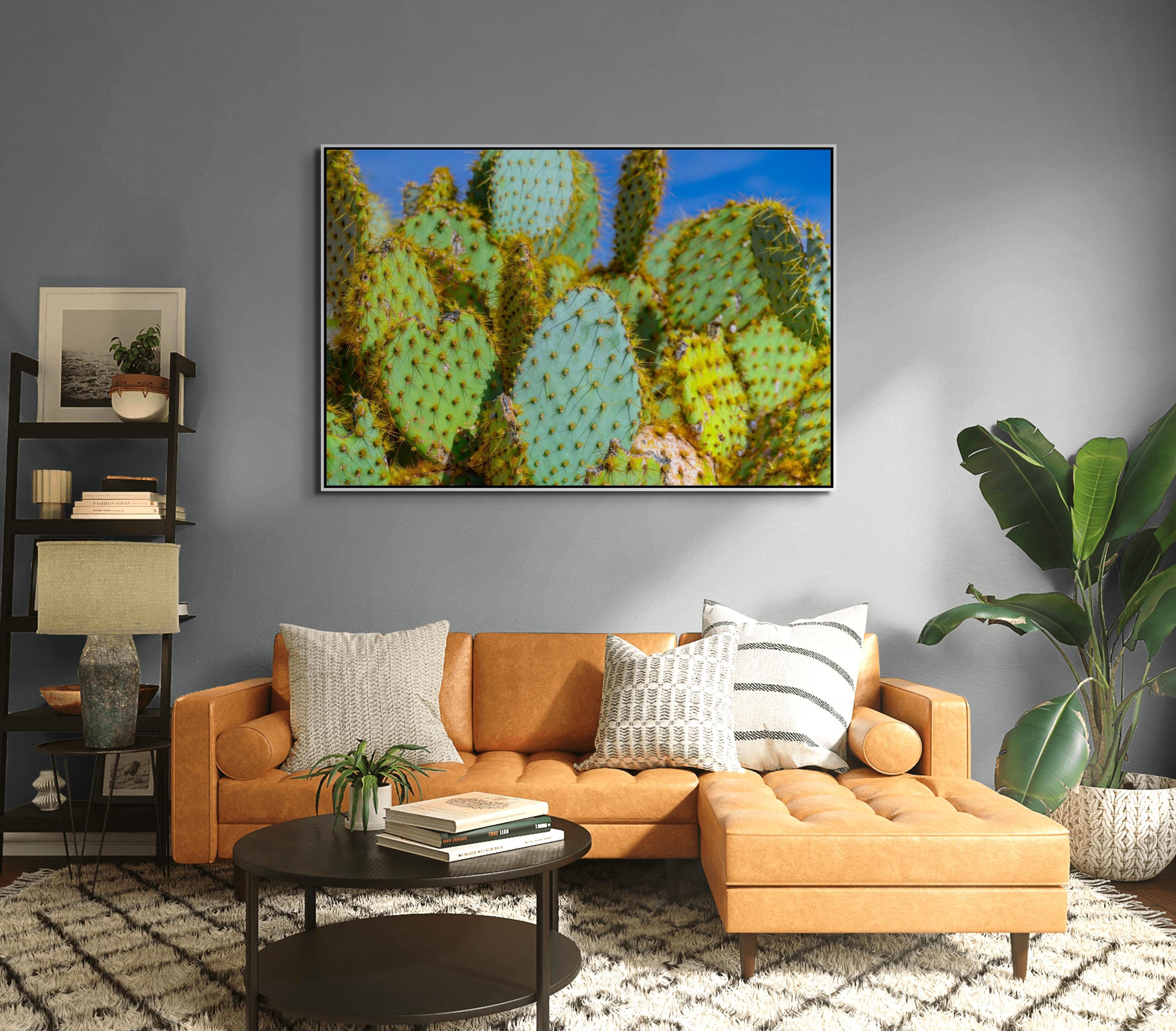 Prickly Pear Cactus Wall Art - Vibrant Desert Botanical Photography ...
