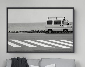 Japan Coast Wall Art - Black and White Kei Van Photography | Kamakura Fine Art Print