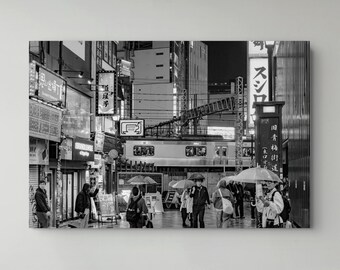 Omoide Yokocho Tokyo Night Rain Photography – Shinjuku Street Art Print