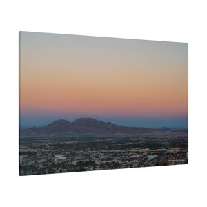 Lienzo decorativo para pared con las montañas de Las Vegas al atardecer, estirado en mate de 1,25 pulgadas, decoración paisajística para el hogar y la oficina