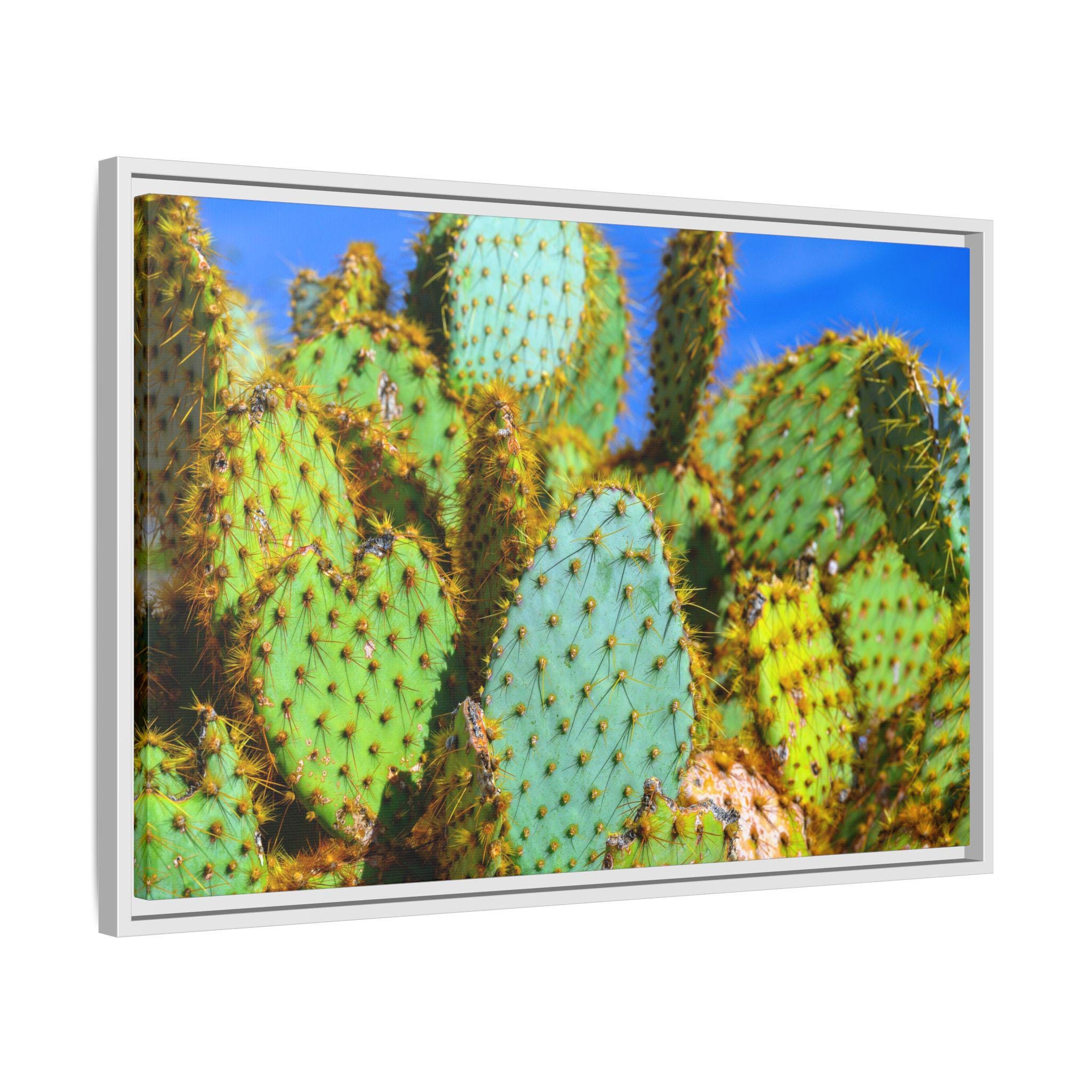 Prickly Pear Cactus Wall Art - Vibrant Desert Botanical Photography ...