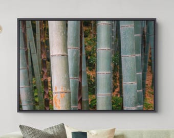 Kamakura Bamboo Grove Fine Art Print – Japandi Style Wall Art (Floating Frame Canvas)