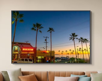 Manhattan Beach Sunset Canvas Print – California Coastal Photography